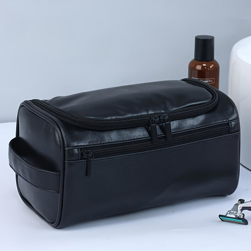 Men's Toiletry Bag Travel Organizer Waterproof Leather Kit