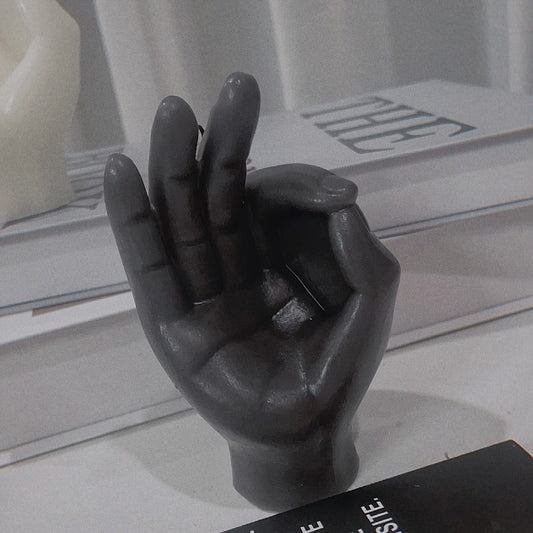 1pc Grey Scented Candles Finger Gesture OK Shape Scented Candles