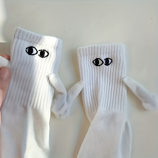 Magnetic Hands Holding Socks - Sweat Absorbing Mid Calf Socks Pair