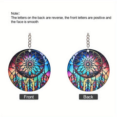 Colorful Dream Catcher Pendant Keychain Acrylic 2D Flat Car Key Chain