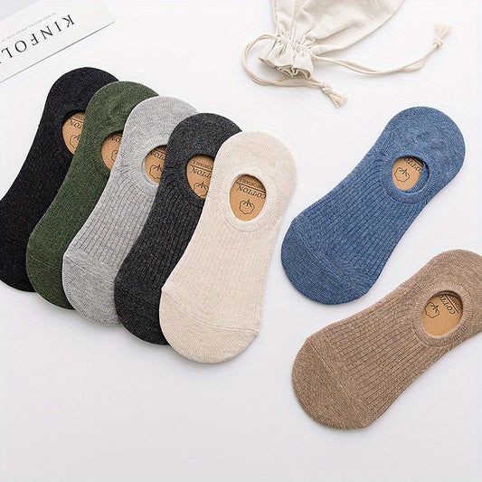 Men's 5-Pack Solid Liner Anklet Socks Soft Cotton Blend