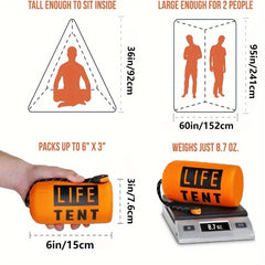 Waterproof Emergency Tent for 2 People with Whistle