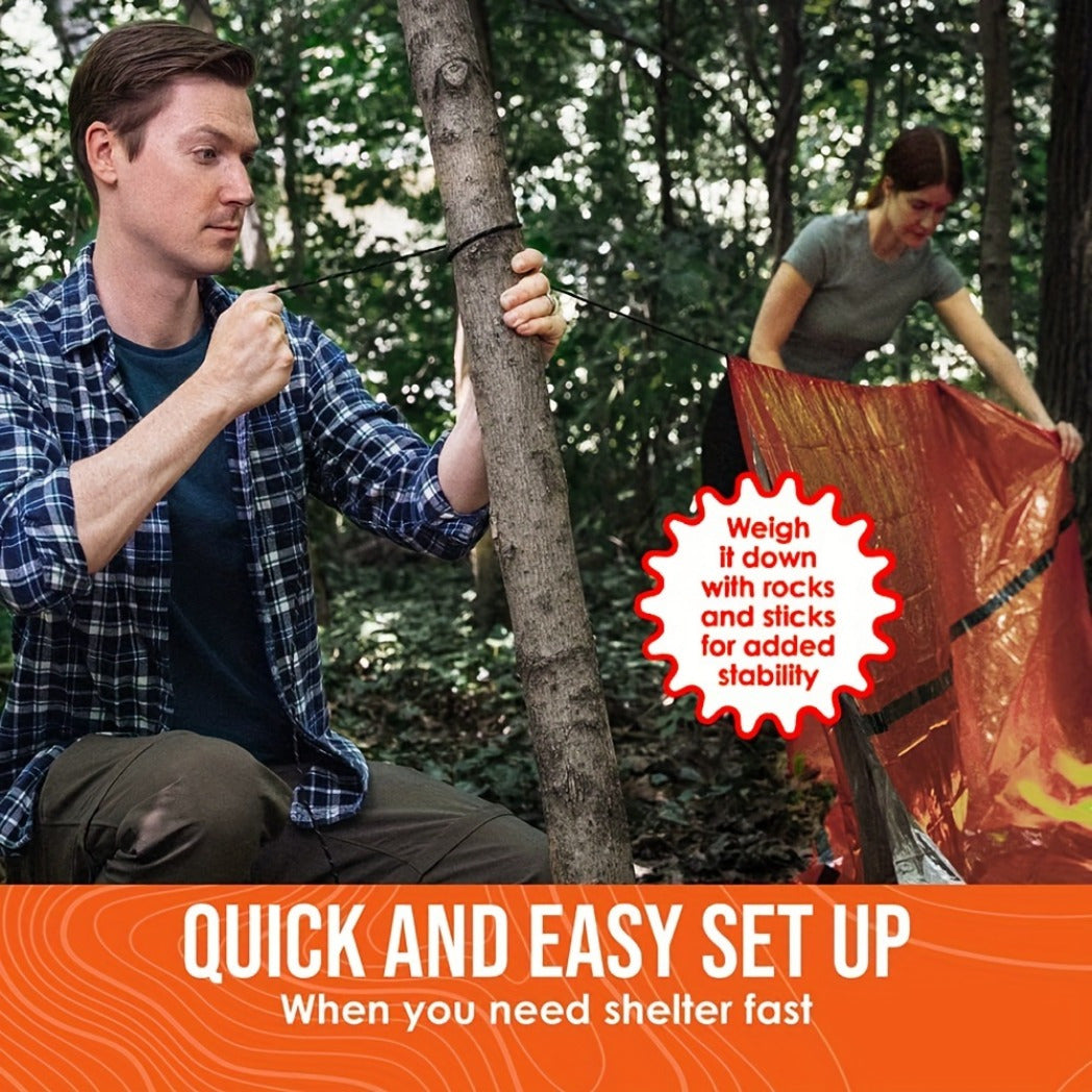 Waterproof Emergency Tent for 2 People with Whistle