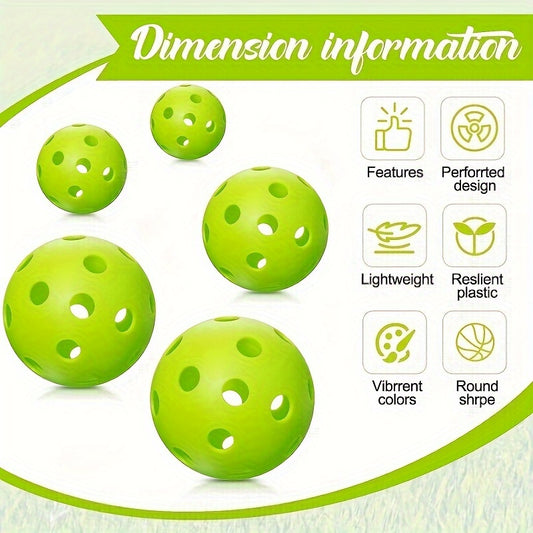 6pcs Lightweight Hollow Pickleball Balls for Training & Party