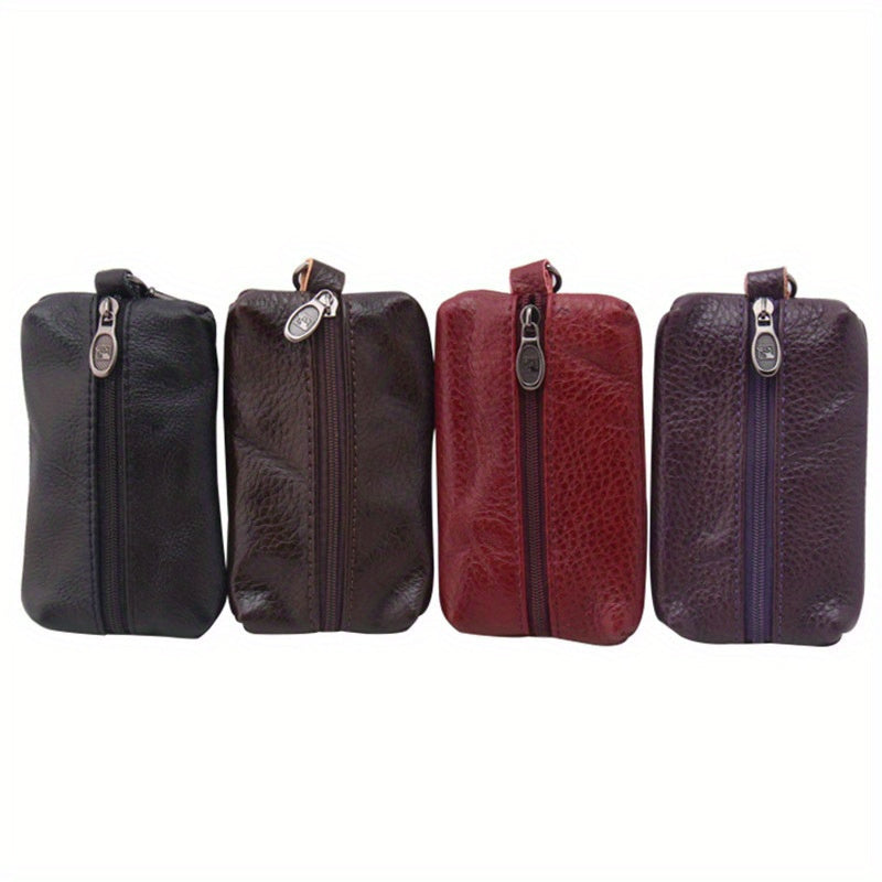 Car Keychain Leather Carabiner Key Holder Zipper Bag Keyring