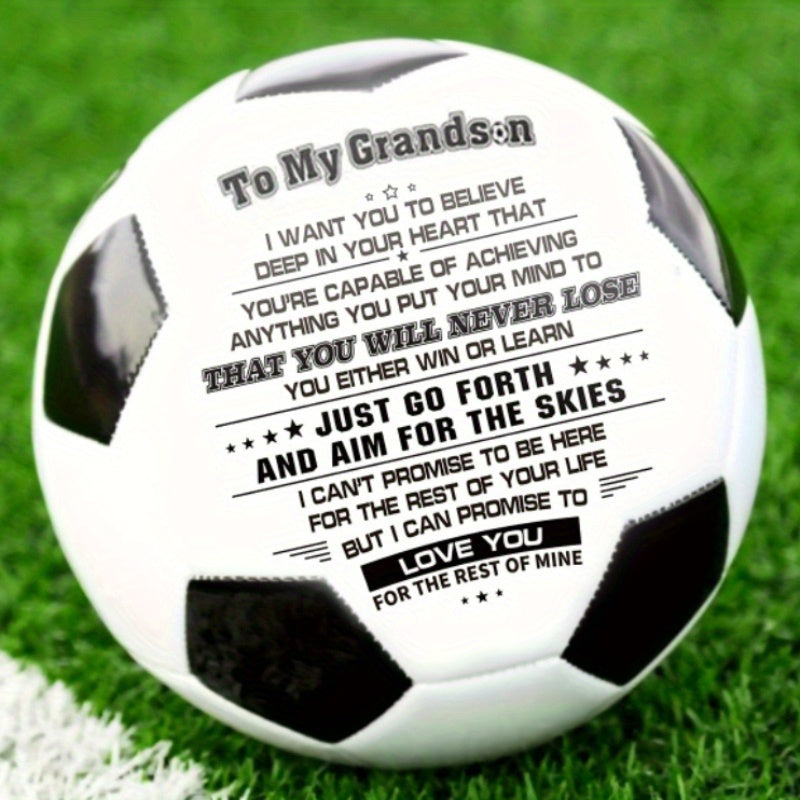Soccer Ball Football To My Grandson Size 5 - Anniversary Birthday