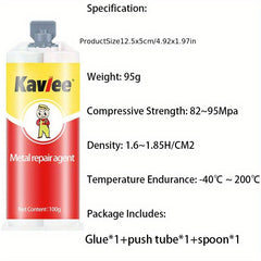 100g Stainless Steel Casting Glue AB Glue for Metal Repair with Gift Tool