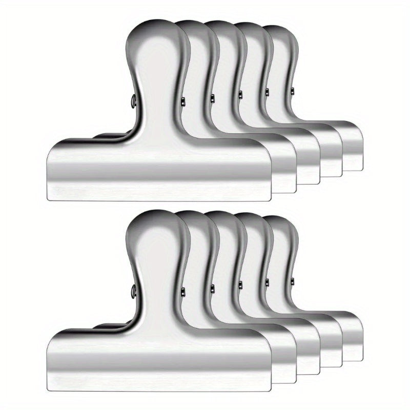 6pcs Wide Metal Chip Clips 7.62cm Stainless Steel Paper Clamps