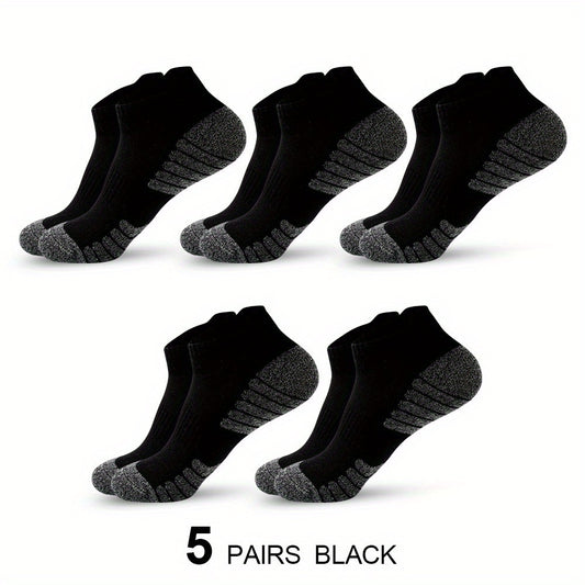 5 Pairs Men's Ankle Socks Deodorant Sweat Breathable Cotton