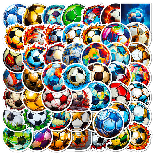50pcs Football Stickers Football Sports Cartoons Football Graffiti Decorations