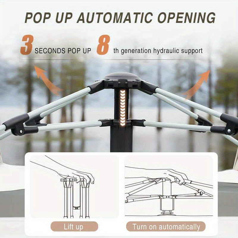 Portable Auto Quick-Open Rainproof Tent Tarp
