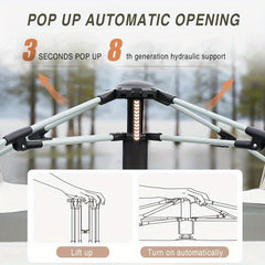 Portable Auto Quick-Open Rainproof Tent Tarp