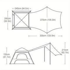 Portable Auto Quick-Open Rainproof Tent Tarp