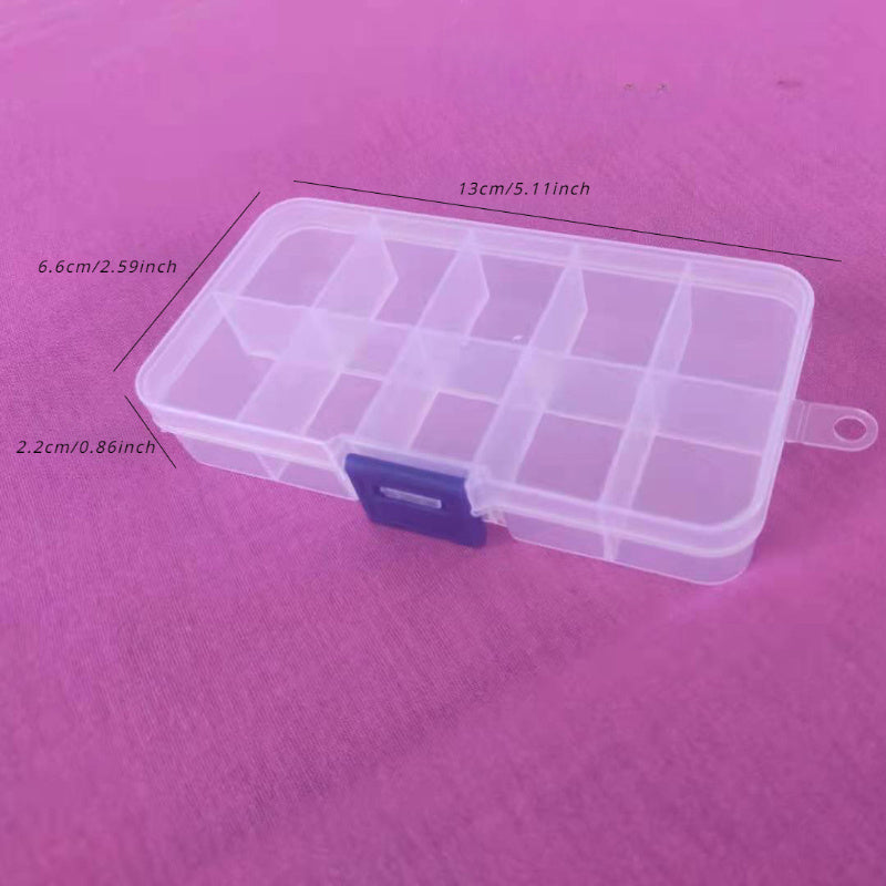 1PC Portable 10 Compartment Storage Box Small Medicine Case Detachable Divider