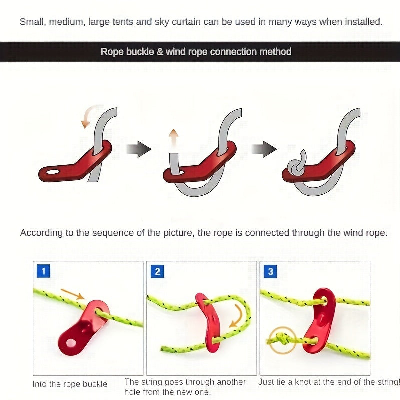 10pcs Rope Fixing Buckles for Camping and Outdoor Adventures