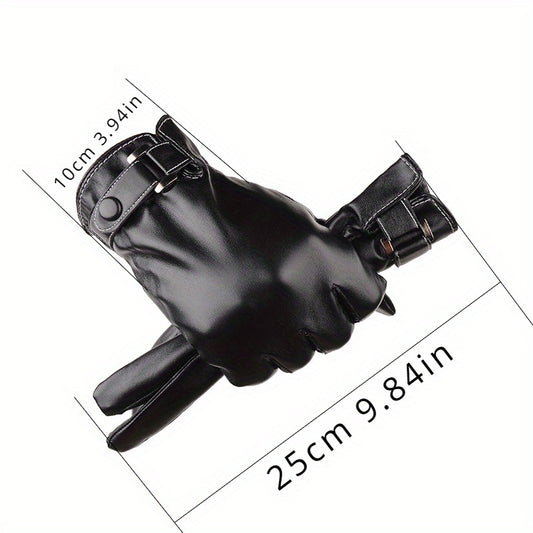 Men's Winter Windproof Velvet Lined Gloves Waterproof Thickened Warm