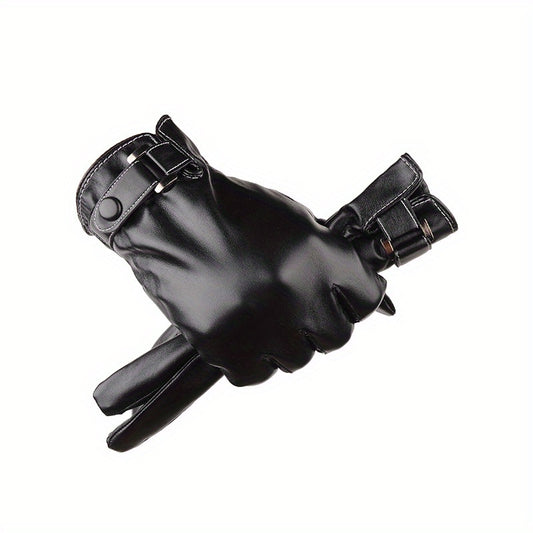 Men's Winter Windproof Velvet Lined Gloves Waterproof Thickened Warm