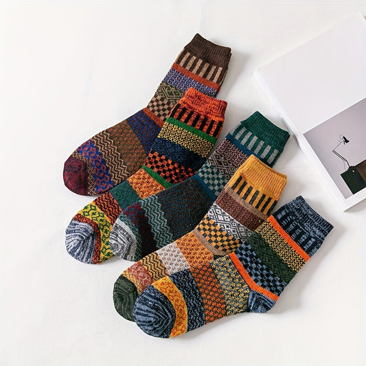 Vintage Crew Socks Comfy Breathable Casual Thermal Socks