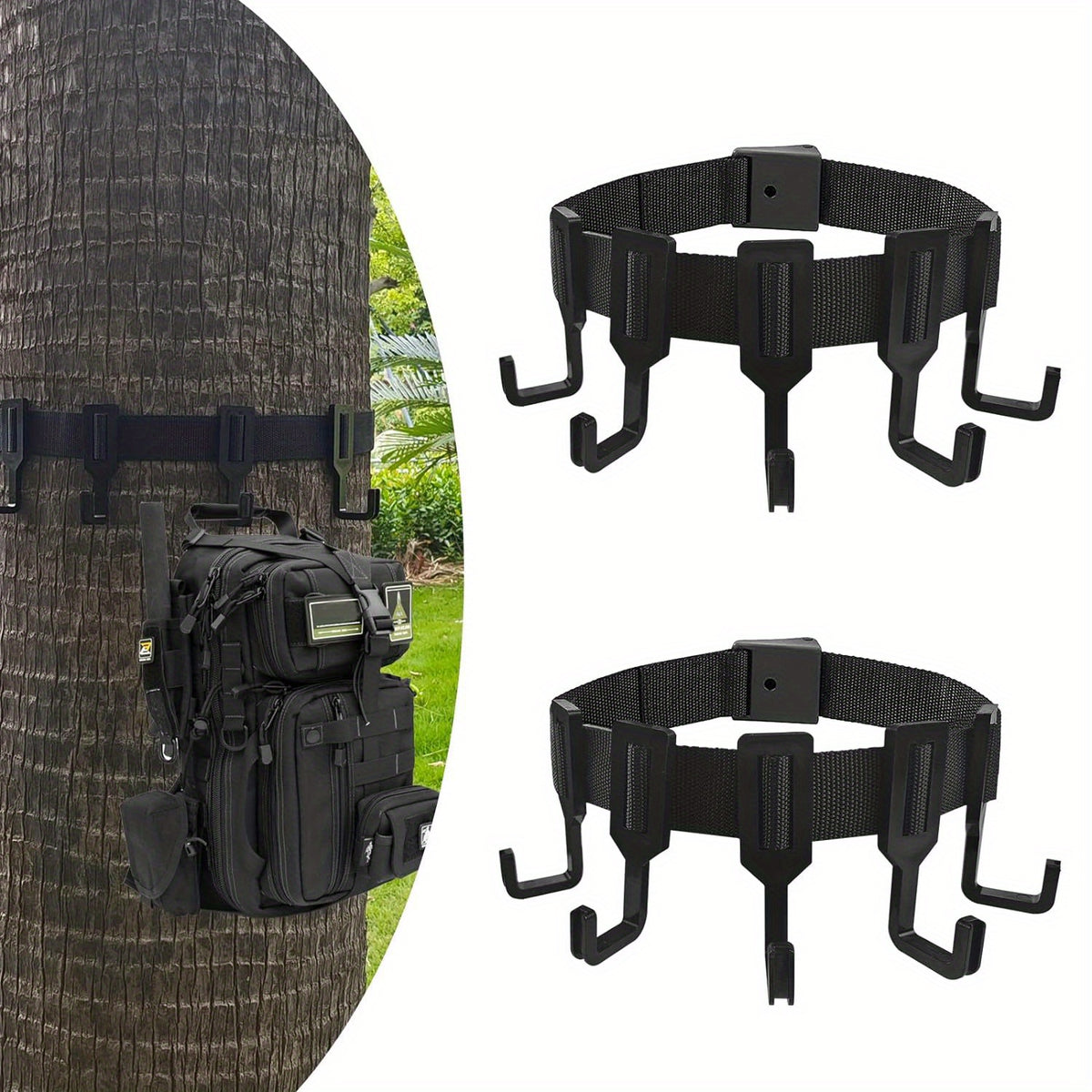 2 Pack Treestand Gear Hangers With 10 Hooks for Camping