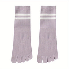 Striped Yoga Socks Breathable With Grips In Pilates Ballet Barre