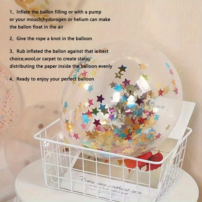 20pcs Star Confetti Latex Balloons for Wedding Birthday Party Decorations