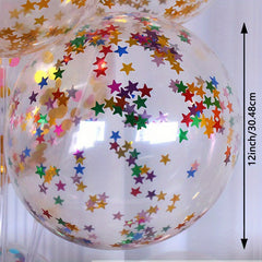 20pcs Star Confetti Latex Balloons for Wedding Birthday Party Decorations