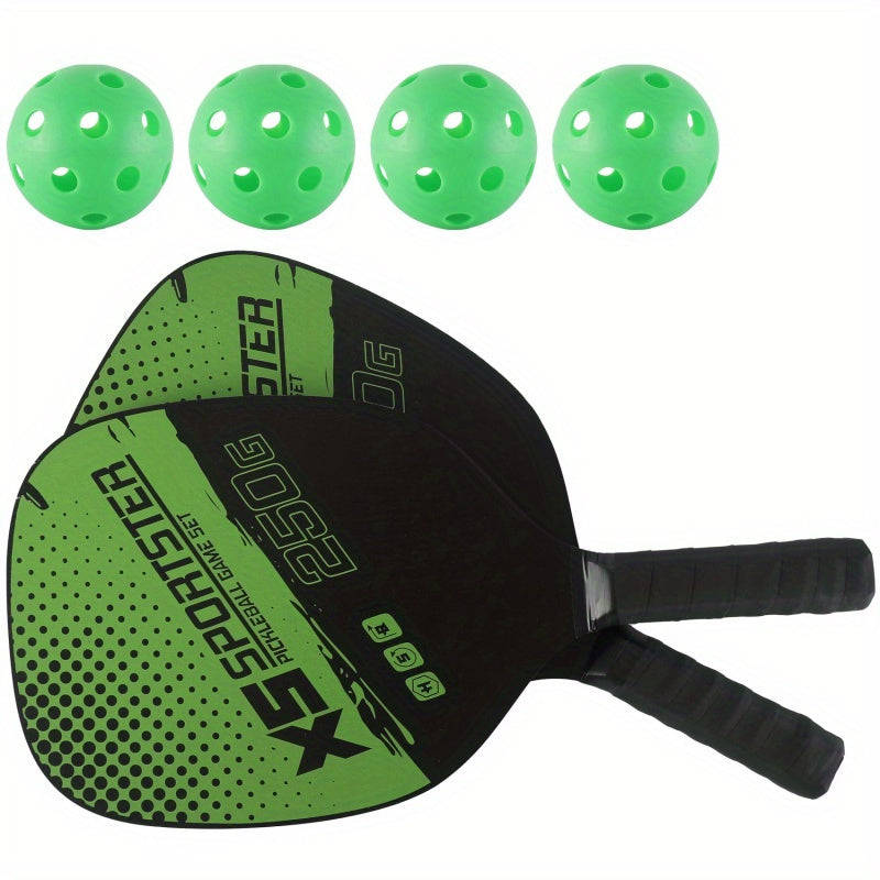 Pickleball Racket Set with 2 Rackets, 4 Balls, Handbag