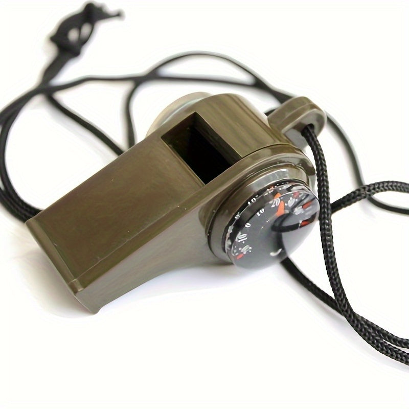 3-in-1 Emergency Survival Whistle with Compass Thermometer for Camping Hiking