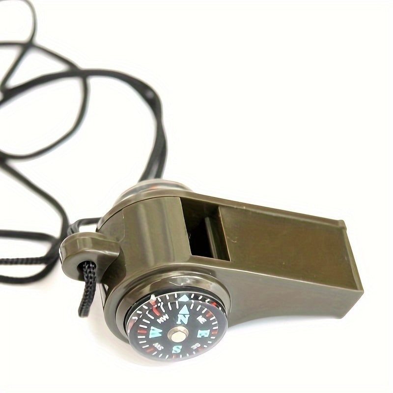 3-in-1 Emergency Survival Whistle with Compass Thermometer for Camping Hiking