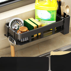 Wall Mounted Kitchen Shelf Drain Basket Dishcloth Rack