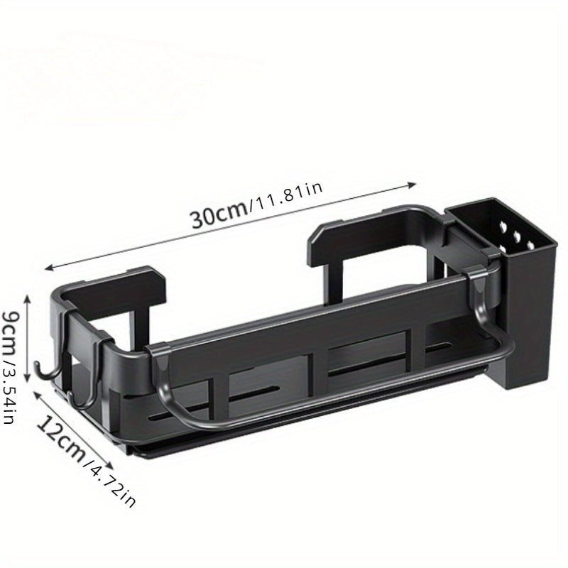 Wall Mounted Kitchen Shelf Drain Basket Dishcloth Rack