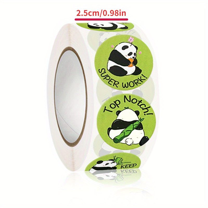 500 Pcs Panda Sticker Roll - Encouraging Seals for Learning