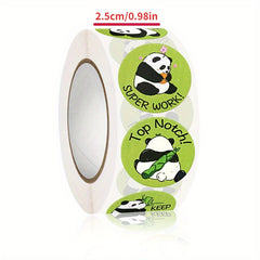 500 Pcs Panda Sticker Roll - Encouraging Seals for Learning