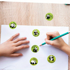 500 Pcs Panda Sticker Roll - Encouraging Seals for Learning