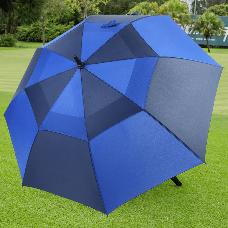 Waterproof Golf Umbrella Sunscreen Large Windproof Outdoor Semi Automatic