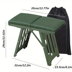 Portable Folding Stool w/ Soft Cushion - Sturdy & Lightweight