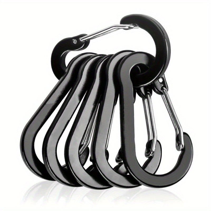 6pcs Stainless Steel Small Carabiner Clips Camping Fishing Accessories