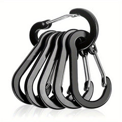 6pcs Stainless Steel Small Carabiner Clips Camping Fishing Accessories