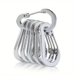 6pcs Stainless Steel Small Carabiner Clips Camping Fishing Accessories