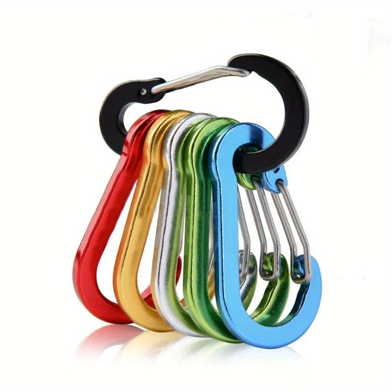 6pcs Stainless Steel Small Carabiner Clips Camping Fishing Accessories