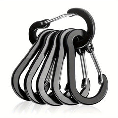 6pcs Stainless Steel Small Carabiner Clips Camping Fishing Accessories