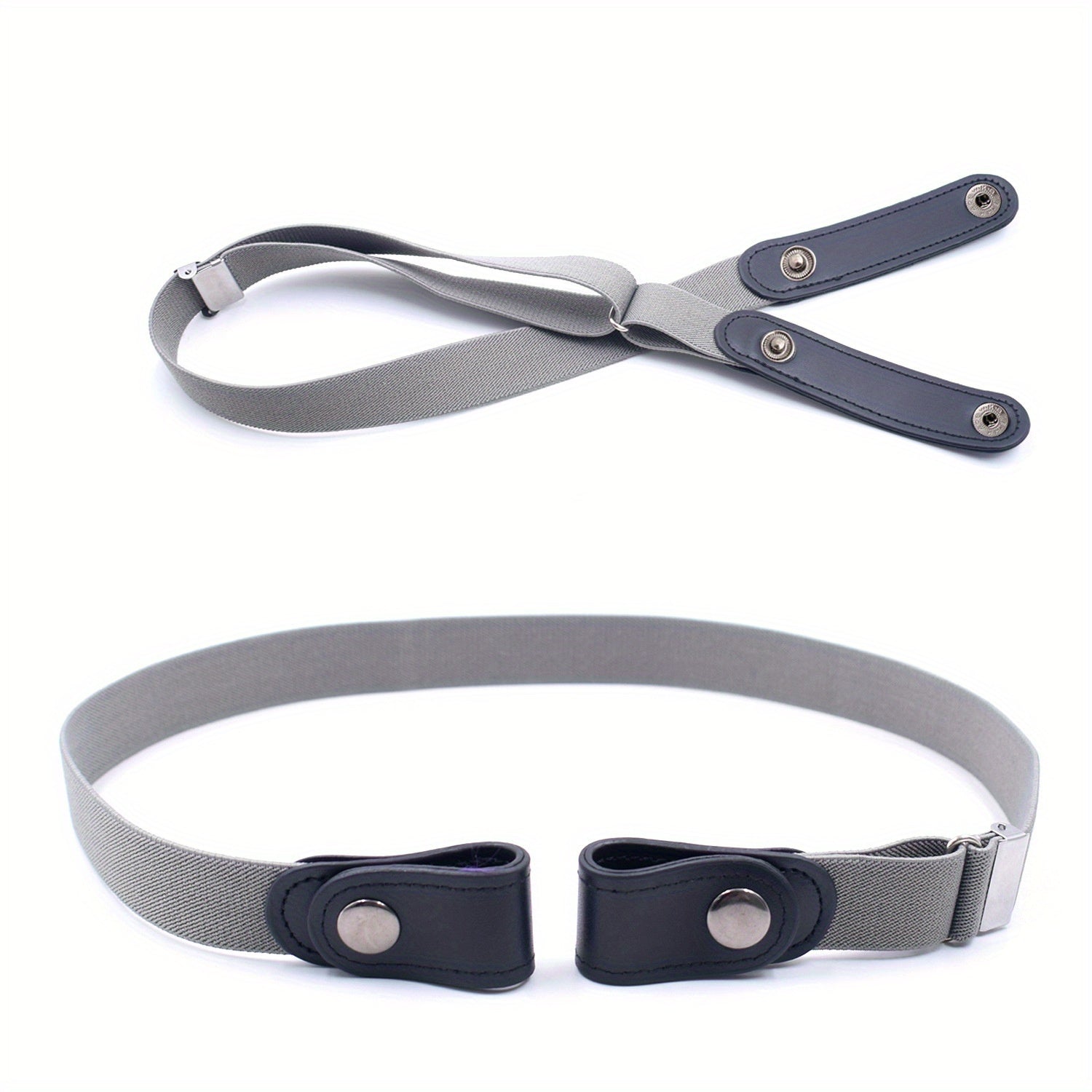2pcs No Buckle Elastic Belt Unisex Stretching Belt for Pants & Jeans