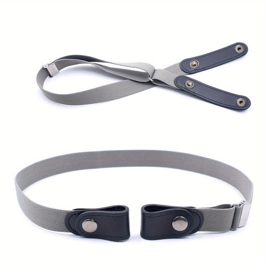 2pcs No Buckle Elastic Belt Unisex Stretching Belt for Pants & Jeans