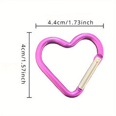 6PCS Heart Carabiner Mini Metal Buckle Hook Backpack Keychain Clip