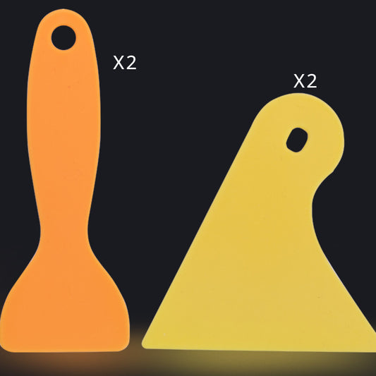 4pcs Car Wrap Tool Yellow Scraper Plastic Sticker Beauty Seam Scraper