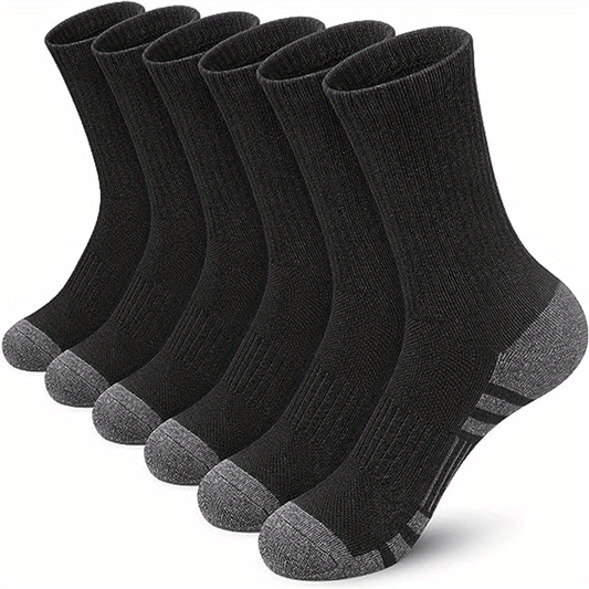 6 Pairs Men's Warm Winter Running Socks Breathable Sweat-wicking Outdoor Sports