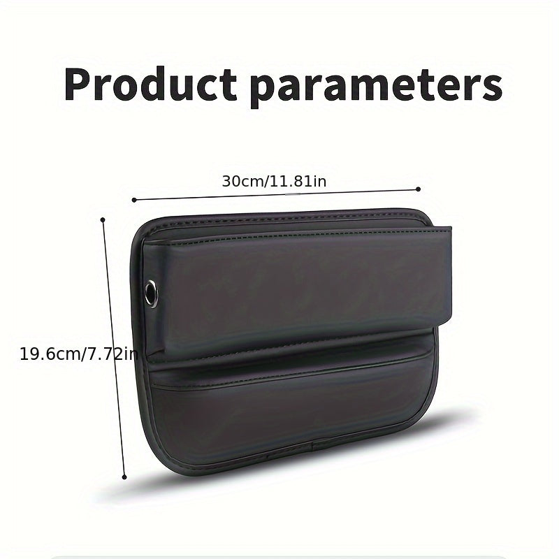 Car Seat Gap Storage Bag PU Leather Keep Belongings Secure & Organized