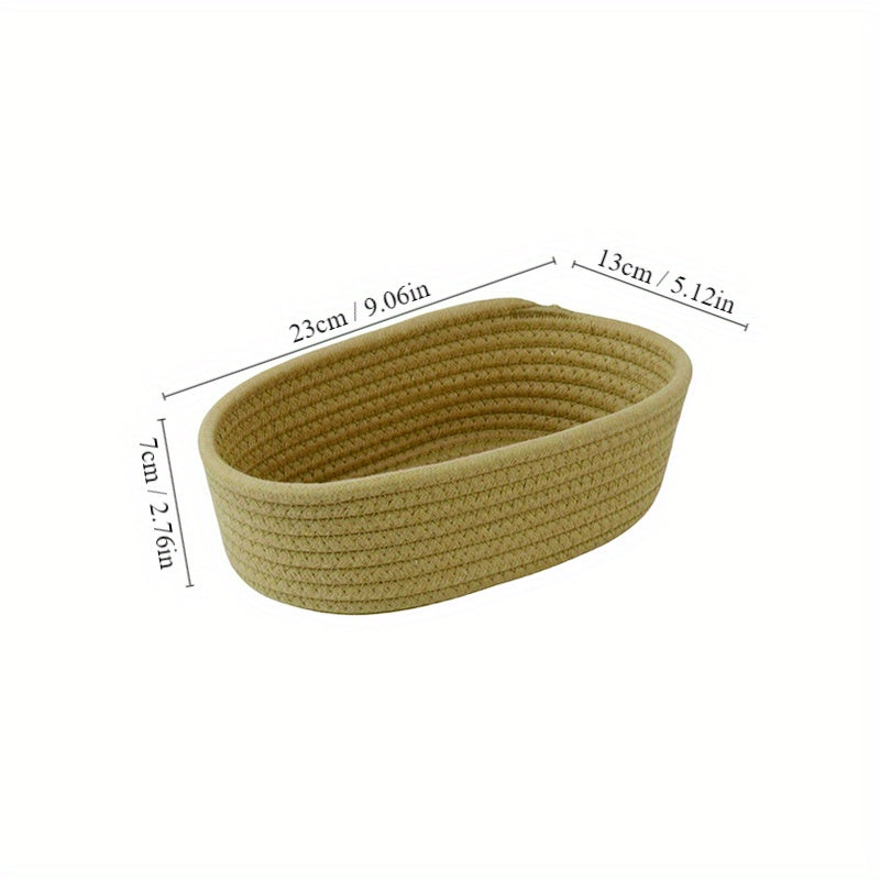 Cotton Rope Woven Oval Storage Basket Modern Home Organizer