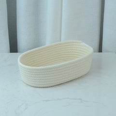 Cotton Rope Woven Oval Storage Basket Modern Home Organizer