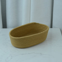 Cotton Rope Woven Oval Storage Basket Modern Home Organizer